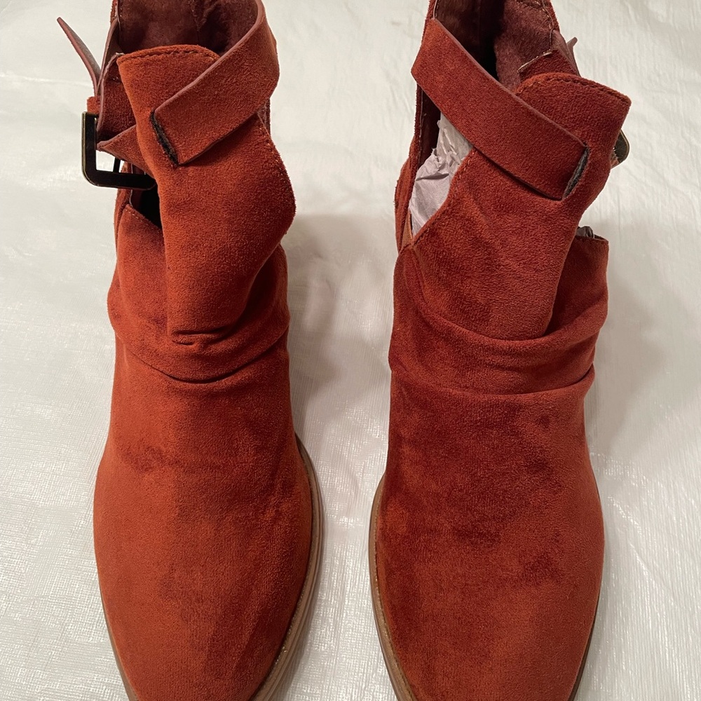 Very G Burnt Orange Suede Ankle Boots
